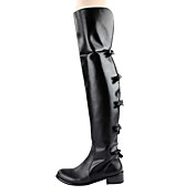 Leather Low Heel Over The Knee Boots With Zipper / Bowknot Party / Evening Shoes