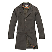 Mænds Light Army Green Long Coat (L)