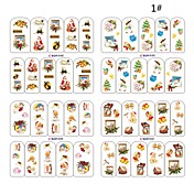 4 Sets of Christmas 2D Plastic Twinkle Nail Art Decorative Nail Tips