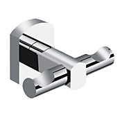 Contemporary Chrome Finish Wall Mount Solid Brass Silver Robe Hooks
