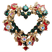 Color Hollow Amor Garland incrustaciones de cristal broche (de oro)