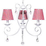 60W E14 3-light Crystal Chandelier with Fabric Shades