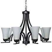 60W E27 8-light Minimalist Iron Chandelier with Glass Shades