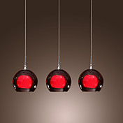 Luces colgantes de cristal contemporáneo con tonos 3 luces dobles Diseñado