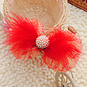 Handmade Red Feather 11.5cm Bow Princess Lolita Headdress