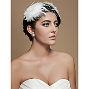 wunderschöne Tüll Hochzeit Braut-Corsage weiße Feder / Kopfstück
