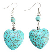 Jadeite Peach Heart Shape Turquoise Earrings