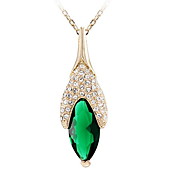 Women's Simple Teardrop Crystal Short Pendant