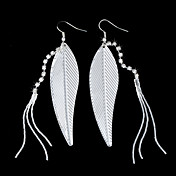 Boucles d'oreilles plumes élégantes en alliage design Cristal Goutte