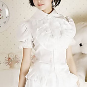 Korte Mouw Pure White Cotton Prinses Lolita shirt