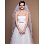 Four-tier Fingertip Wedding Veils With Finished Edge (More Colors)