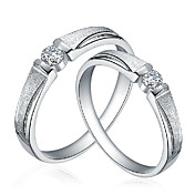 Charme argento sterling 925 con anelli Cubic Zirconia di coppia