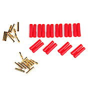 10Pairs Thick Gold Plated 4.0mm Bullet Connector Banana Plug With Protect Pipe