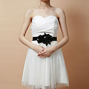 Sweet Satin Women's Evening/Wedding Belt With Flowers & Crystal (More Colors)