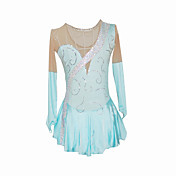 Girl's Figure Gradually Dyeing Skirt Skating Dress (Red Top + Pink Bottom)
