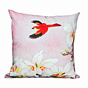 Outono floral e pássaro fronha decorativo