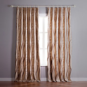 (Two Panels) Curve Pattern Jacquard Blackout Curtains