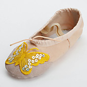 Handmade Canvas With Butterfly Dance Shoes Split-sole Ballet Slipper For Kids