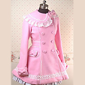Long Sleeves Lacework Pink Knee-length Princess Lolita Coat