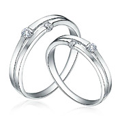 Nydelig 925 Sterling Silver med Cubic Zirconia Parets Rings
