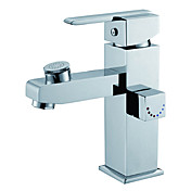Contemporary Multi-function Chrome Finish Single Handle Bathroom Sink Faucet