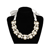 Elegant Satin / Pearl Med Rhinestone Dame halskæde