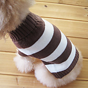 Stripe Sweater Padrão Estilo abertura Collar para Gatos Cães (Brown, XS-M)