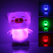 Carino a forma di maiale Colorful Notte Luce LED (3xLR44)