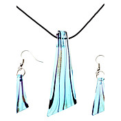 Forme de lame Coloured Glaze collier boucles d'oreilles ensemble de bijoux