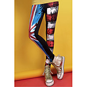 donne multi-colore legging stampa asimmetrica