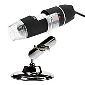 Portatile USB 2.0 e 1.1 50X-500X Microscopio digitale da 2 MP con 8-illuminazione a LED (nero)