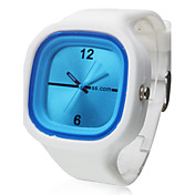 Orologio al quarzo, cinturino in silicone - Bianco