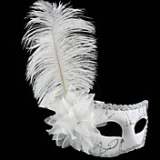 Piuma Classic e Fiore Bianco vacanze in PVC semi maschera facciale