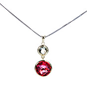 Великолепный Серебро 925 С ожерелье Rhinestone покрытие 23К золота Женские
