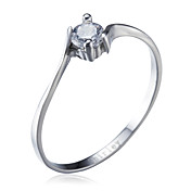 Personlized Simply 925 Silver Med Zircon Ring