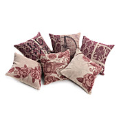 conjunto de 6 rosas retro fronha decorativo