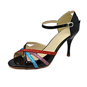 Sparkling Glitter And Leather Upper Argentine Tango / Ballroom Dance Shoes With Buckle