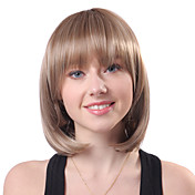 Capless Kurze Brown Wavy hochwertige synthetische japanischen Kanekalon Perücken