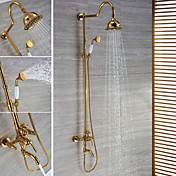 Ti-PVD Finish Wall Mount Contemporary Brass Shower Faucets