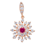 Elegant Alloy Plating 23K Guld Med Cubic Zirconia Dame halskæde