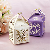 Floral de corte Caixas favor com Tag - conjunto de 12 (mais cores)