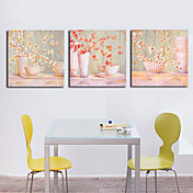 Stretched Canvas Print Still Life Floral Set of 3 1301-0137