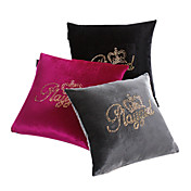 Conjunto de 3 Coroa capa de veludo dourado Pillow decorativa