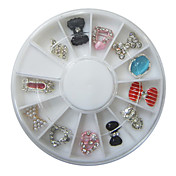 12st Multi-Style-Legierung und Strass Nail Decorations