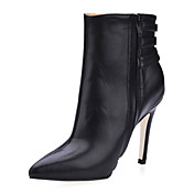 Leatherette Stiletto Heel Ankle Boots With Buckle Party / Evening Shoes