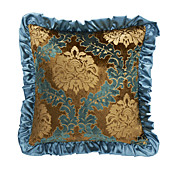 Floral elegante de veludo azul fronha decorativa