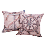 Conjunto de 2 Voyage fronha de algodão / linho decorativa