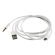 USB to Micro USB and AUX Cable for Samsung Galaxy S3 I9300 and Others