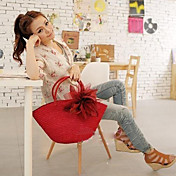 Women's Satin Flower Woven Tote