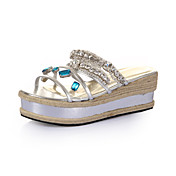 Elegant Plastic Wedge Heel Slippers With Crystal Party / Evening Shoes